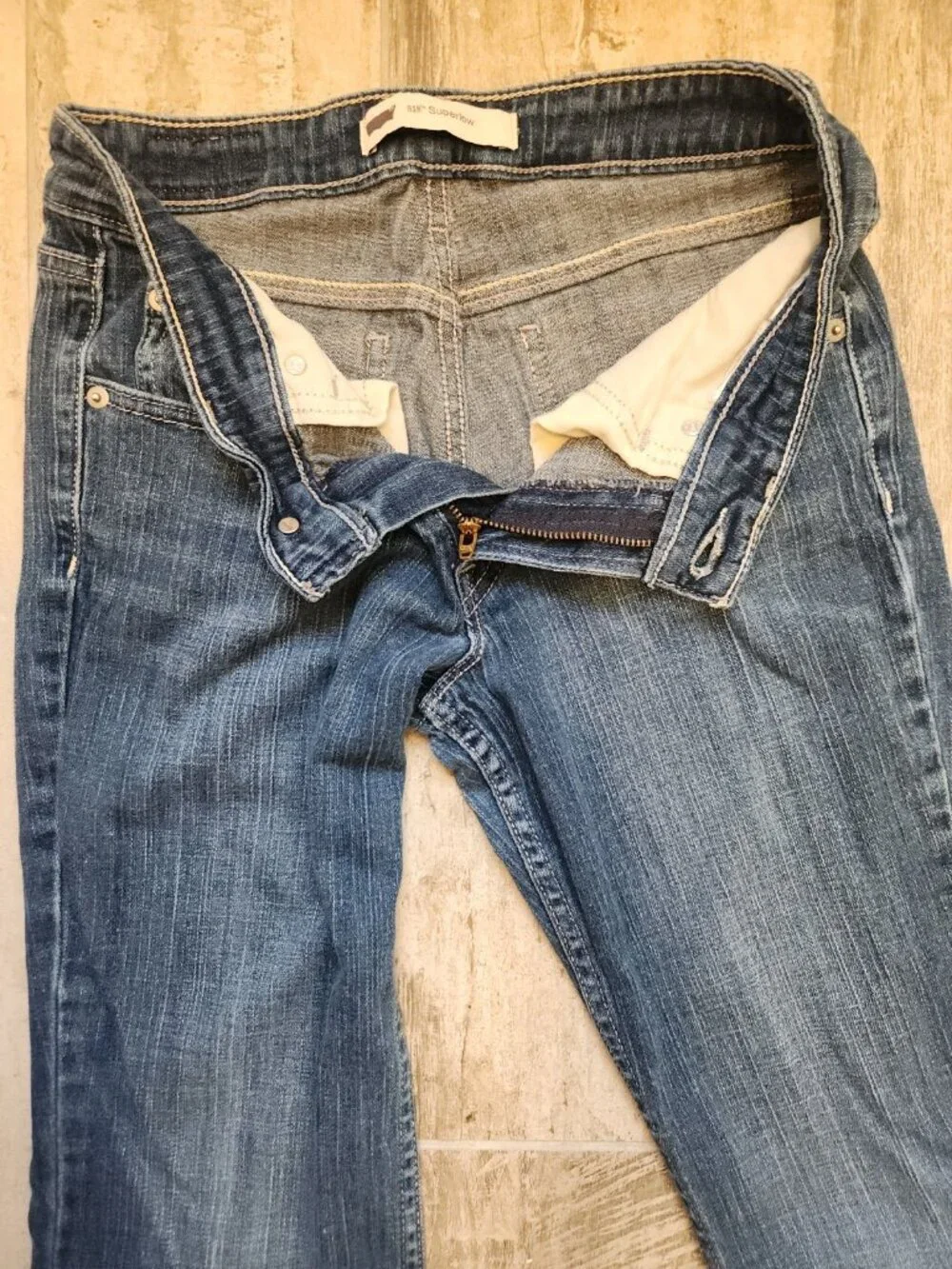 Vintage Levi 518 Superlow Boot Cut Jeans Womens 1 Juniors Blue Stretch Denim Y2K
